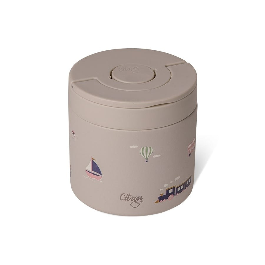 Termos obiadowy Citron Vehicles 350 ml dla dzieci – stal nierdzewna, szczelny, bez BPA, ciepło do 6h, wzór: pojazdy