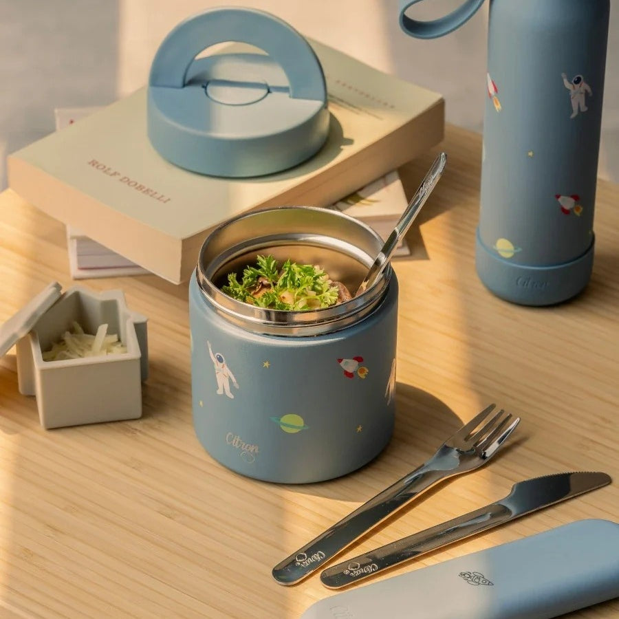 Termos obiadowy Citron Spaceship 350 ml dla dzieci – stal nierdzewna, szczelny, bez BPA, wzór kosmos, ciepło do 6h