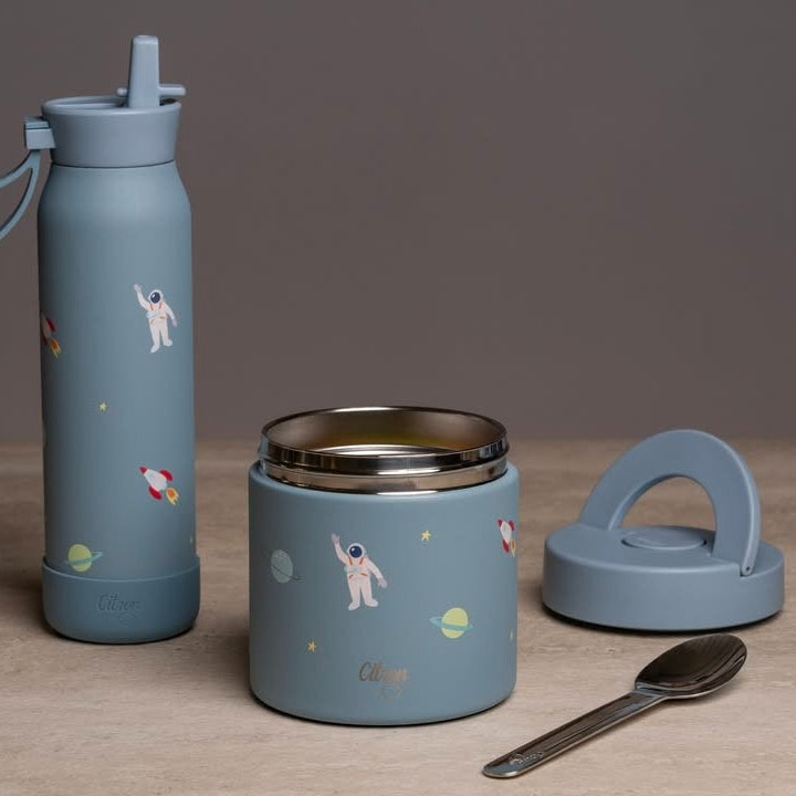 Termos obiadowy Citron Spaceship 350 ml dla dzieci – stal nierdzewna, szczelny, bez BPA, wzór kosmos, ciepło do 6h