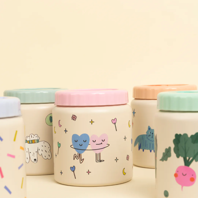 Termos obiadowy The Cotton Cloud – 500 ml, utrzymuje ciepło do 6 h, idealny do szkoły i przedszkola, wzór: kotki