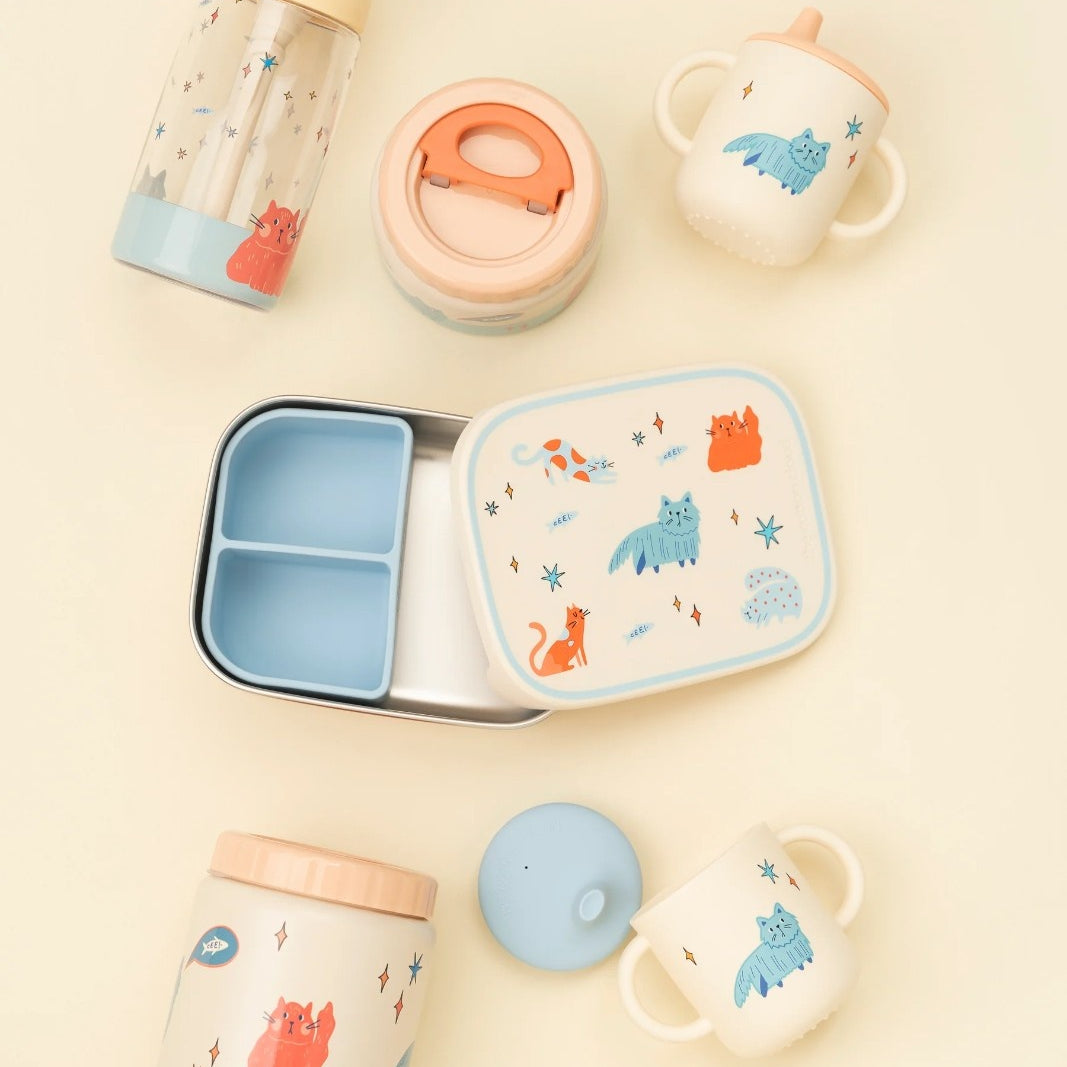 Termos obiadowy The Cotton Cloud – 500 ml, utrzymuje ciepło do 6 h, idealny do szkoły i przedszkola, wzór: kotki