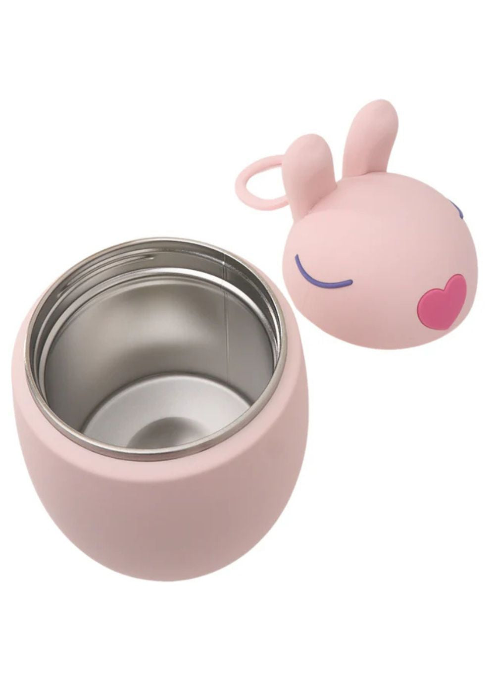 Asobu Bestie Foodie Bunny- termos obiadowy dla dzieci, 600 ml, stal nierdzewna, ergonomiczny kształt, odporny na zarysowania, zabawny kształt królika, kolor: różowy