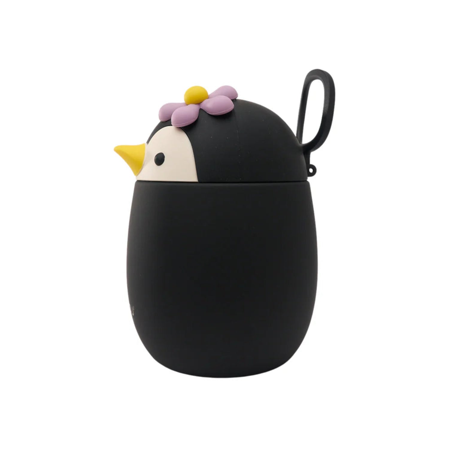 Asobu Bestie Foodie Penguin - termos obiadowy dla dzieci, 300 ml, stal nierdzewna, ergonomiczny kształt, odporny na zarysowania, zabawny kształt pingwina, kolor: biało-czarny