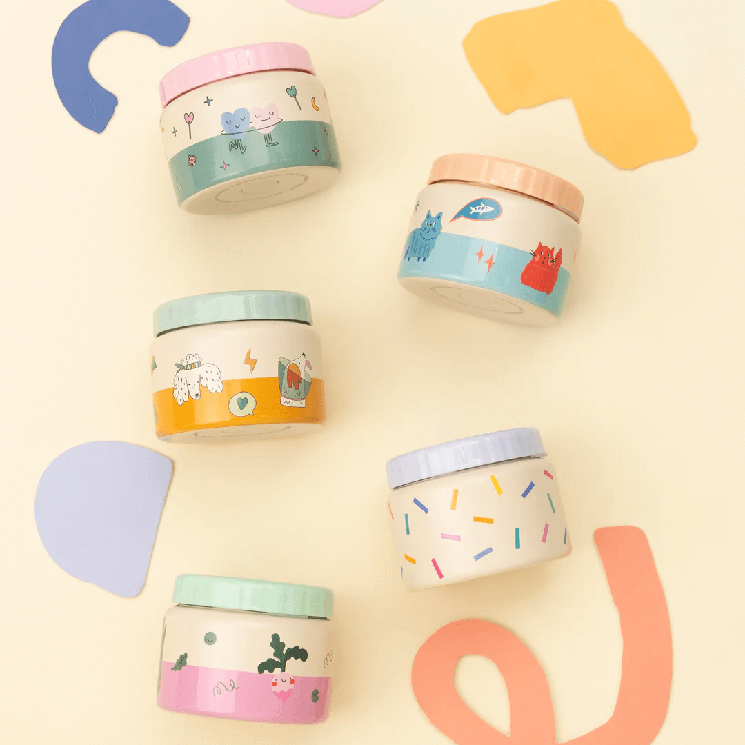 Termos obiadowy The Cotton Cloud – 350 ml, utrzymuje ciepło do 6 h, idealny do szkoły i przedszkola, wzór: konfetti