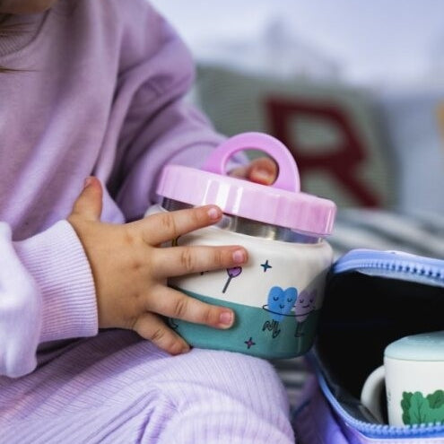 Termos obiadowy The Cotton Cloud – 350 ml, utrzymuje ciepło do 6 h, idealny do szkoły i przedszkola, wzór: serduszka