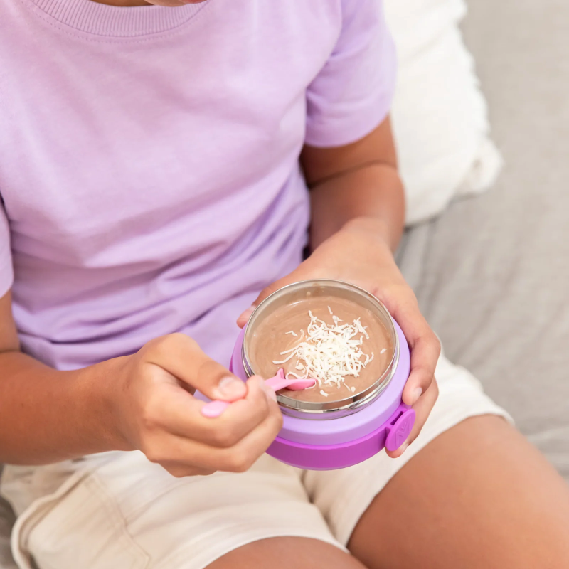 MontiiCo Food Jar Dusk 200 ml – termos dla dzieci, szczelny, utrzymuje ciepło do 5 h, idealny do szkoły, kolor: fioletowy