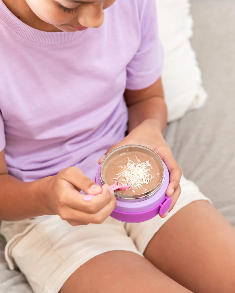 MontiiCo Food Jar Dusk 200 ml – termos dla dzieci, szczelny, utrzymuje ciepło do 5 h, idealny do szkoły, kolor: fioletowy