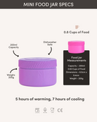 MontiiCo Food Jar Dusk 200 ml – termos dla dzieci, szczelny, utrzymuje ciepło do 5 h, idealny do szkoły, kolor: fioletowy