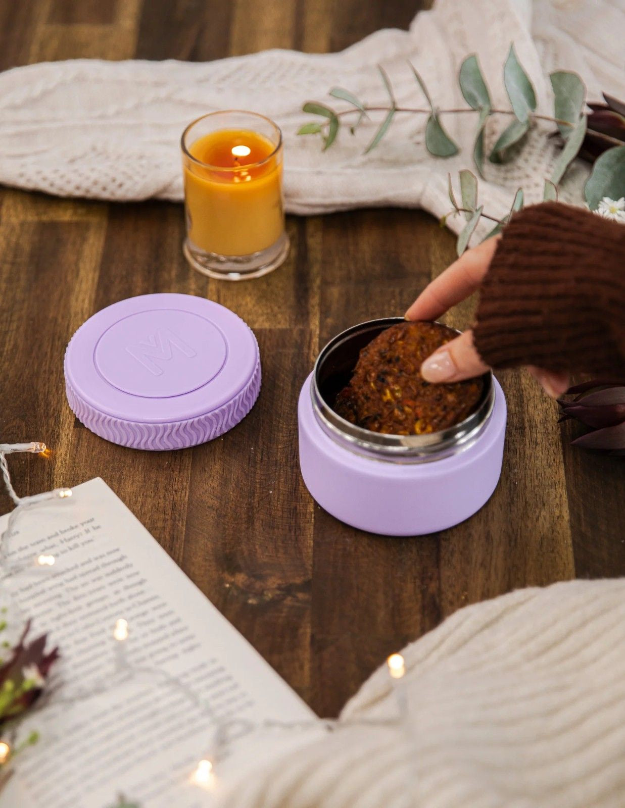 MontiiCo Food Jar Lilac 200 ml – termos dla dzieci, szczelny, utrzymuje ciepło do 5 h, idealny do szkoły, kolor: fioletowy