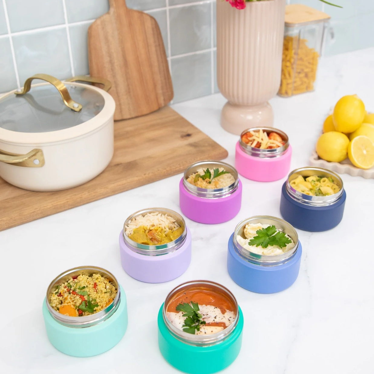 MontiiCo Food Jar Marine 200 ml – termos dla dzieci, szczelny, utrzymuje ciepło do 5 h, idealny do szkoły, kolor: zielony / morski