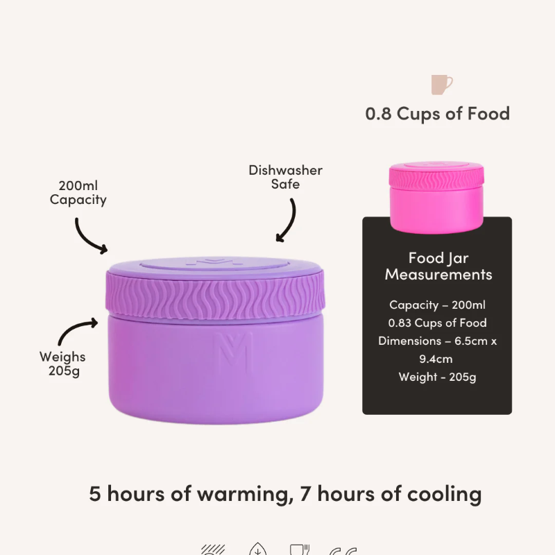 MontiiCo Food Jar Mohito 200 ml – termos dla dzieci, szczelny, utrzymuje ciepło do 5 h, idealny do szkoły, kolor: zielony