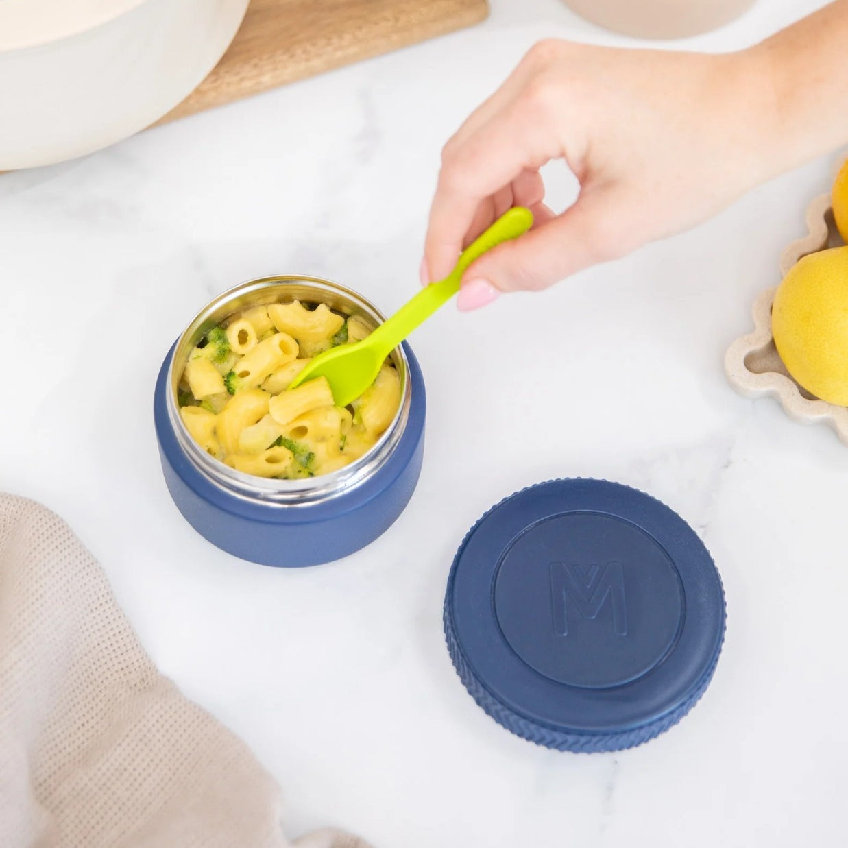 MontiiCo Food Jar Navy 200 ml – termos dla dzieci, szczelny, utrzymuje ciepło do 5 h, idealny do szkoły, kolor: granatowy