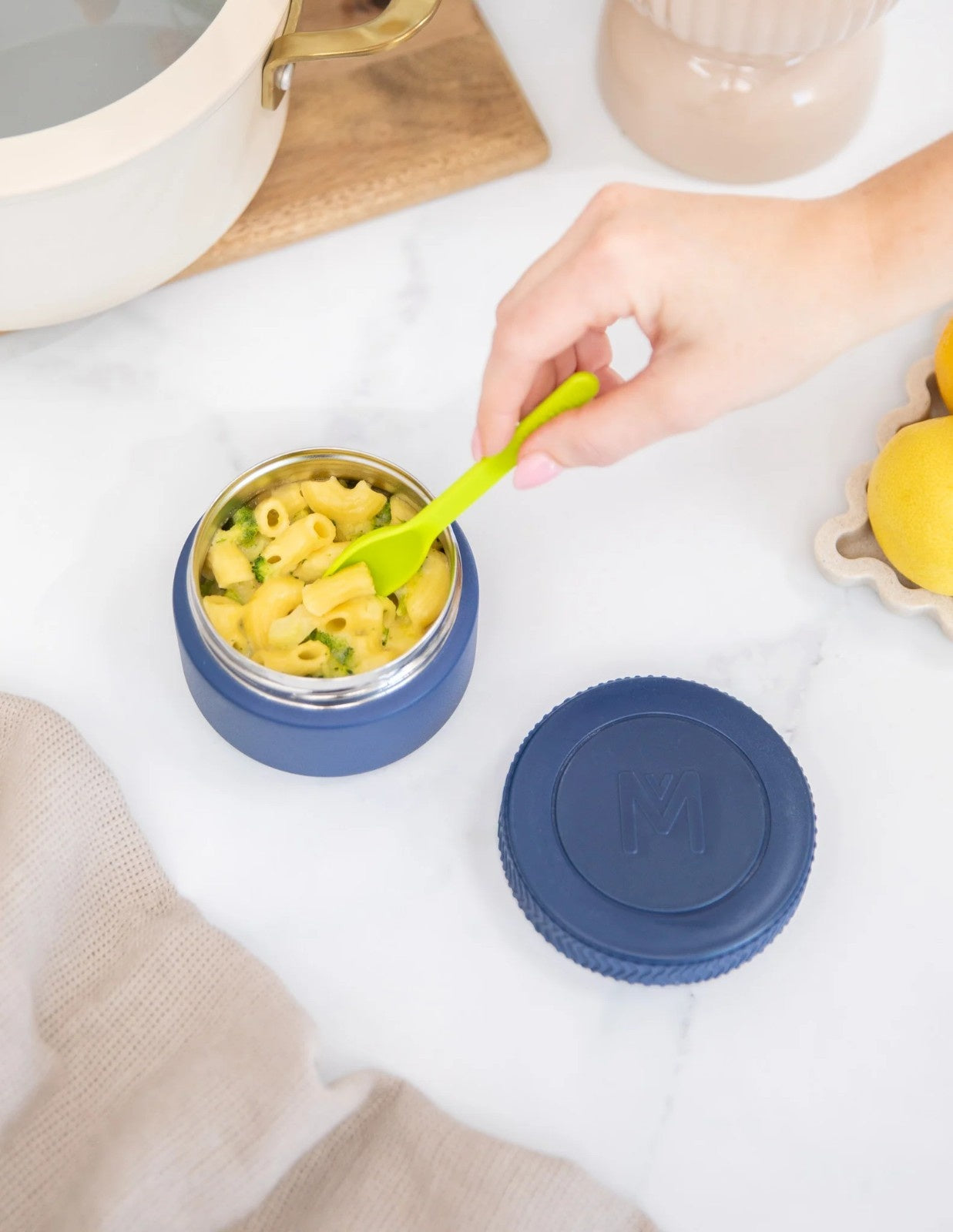 MontiiCo Food Jar Navy 200 ml – termos dla dzieci, szczelny, utrzymuje ciepło do 5 h, idealny do szkoły, kolor: granatowy