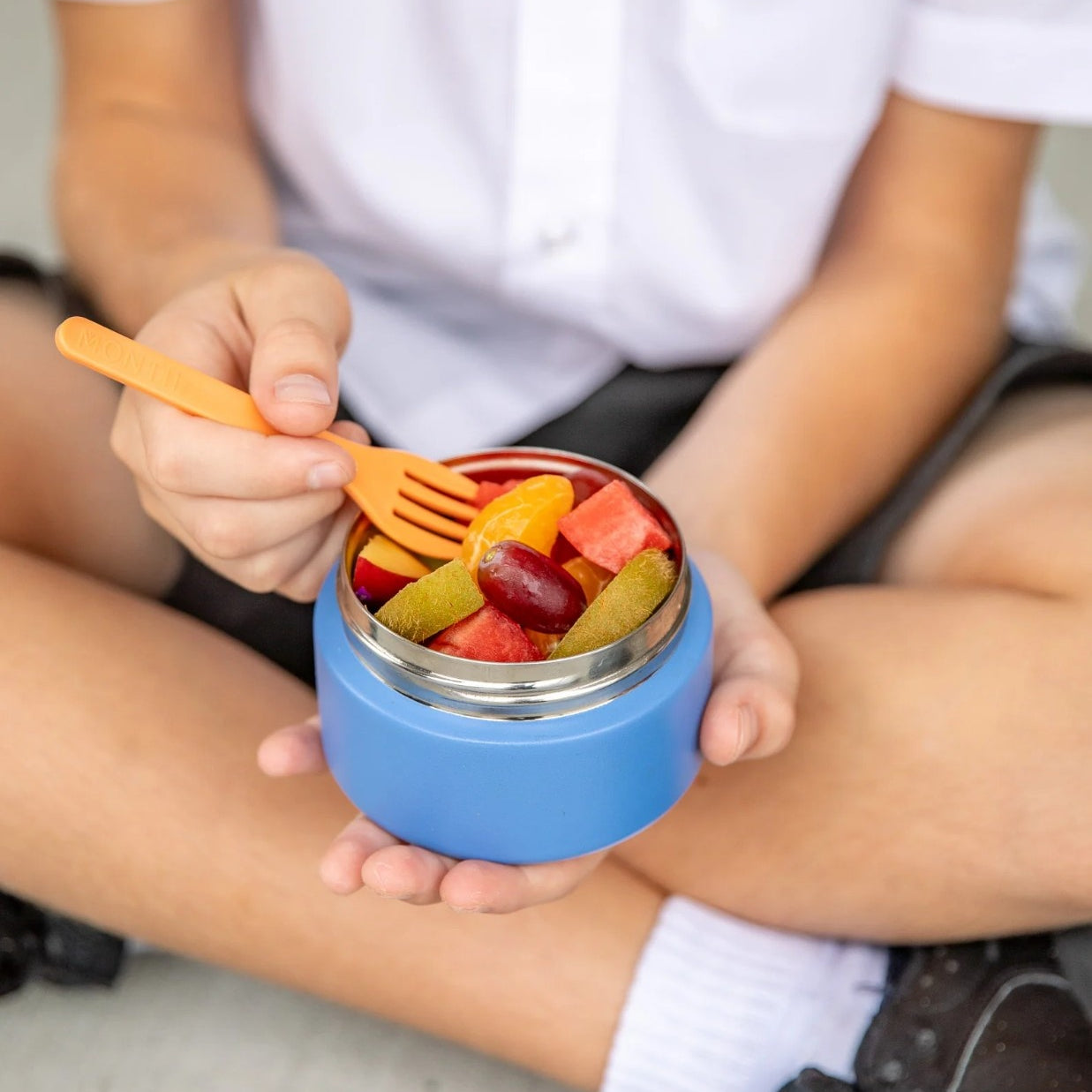 MontiiCo Food Jar Splash 200 ml – termos dla dzieci, szczelny, utrzymuje ciepło do 5 h, idealny do szkoły, kolor: niebieski