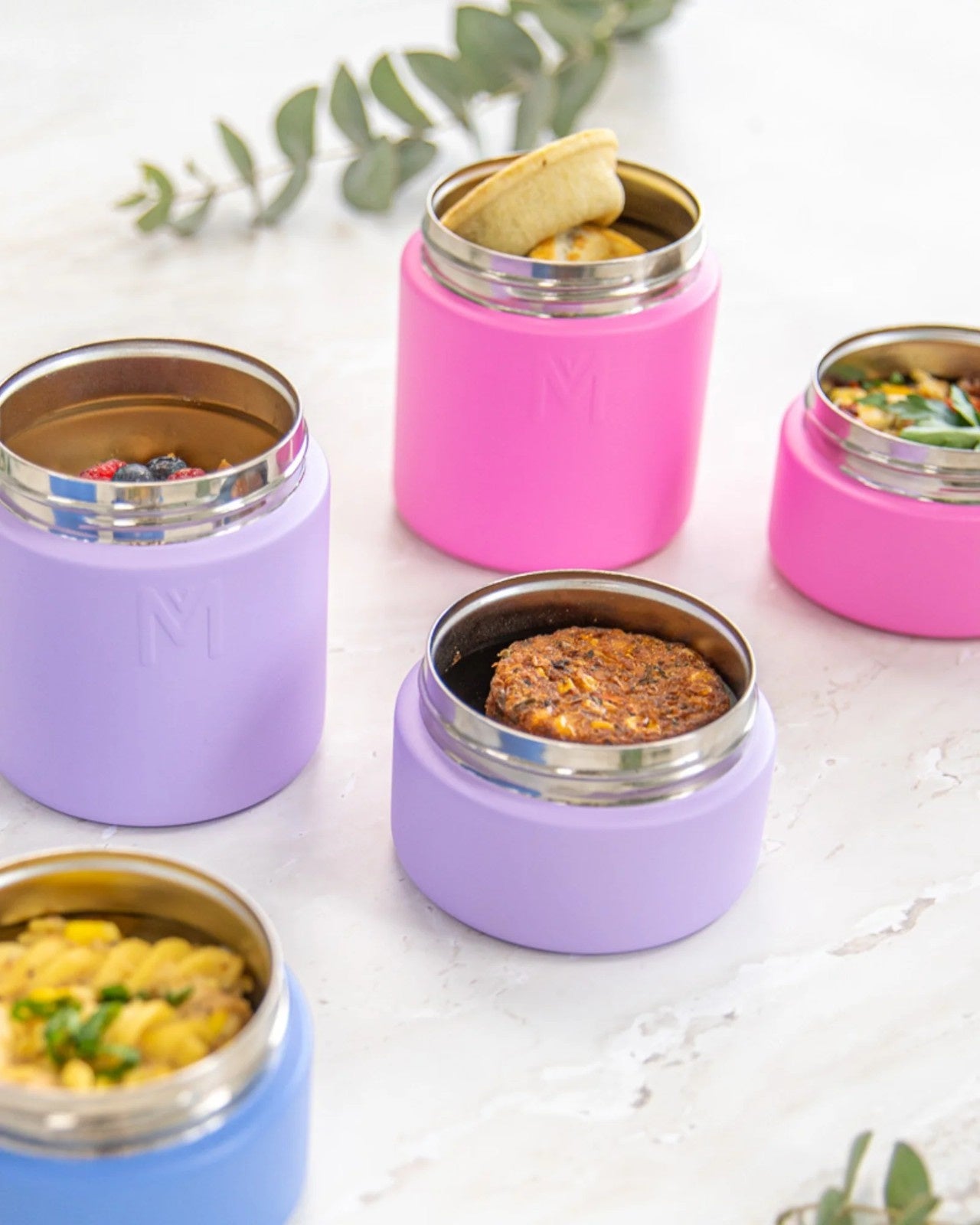 MontiiCo Food Jar Floss 400 ml – termos dla dzieci, szczelny, utrzymuje ciepło do 7 h, idealny do szkoły, kolor: różowy