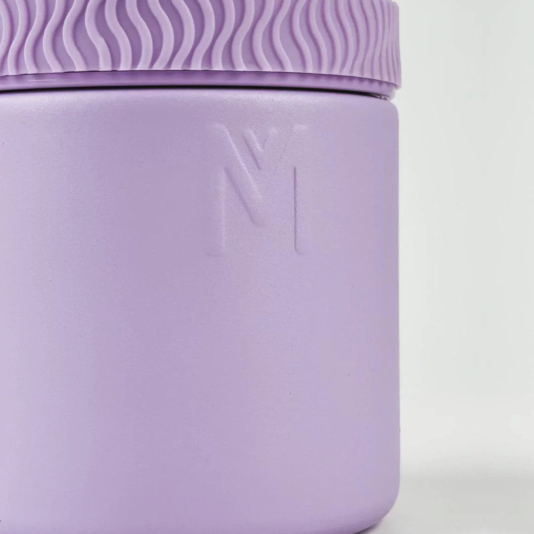 MontiiCo Food Jar Lilac 400 ml – termos dla dzieci, szczelny, utrzymuje ciepło do 7 h, idealny do szkoły, kolor: fioletowy