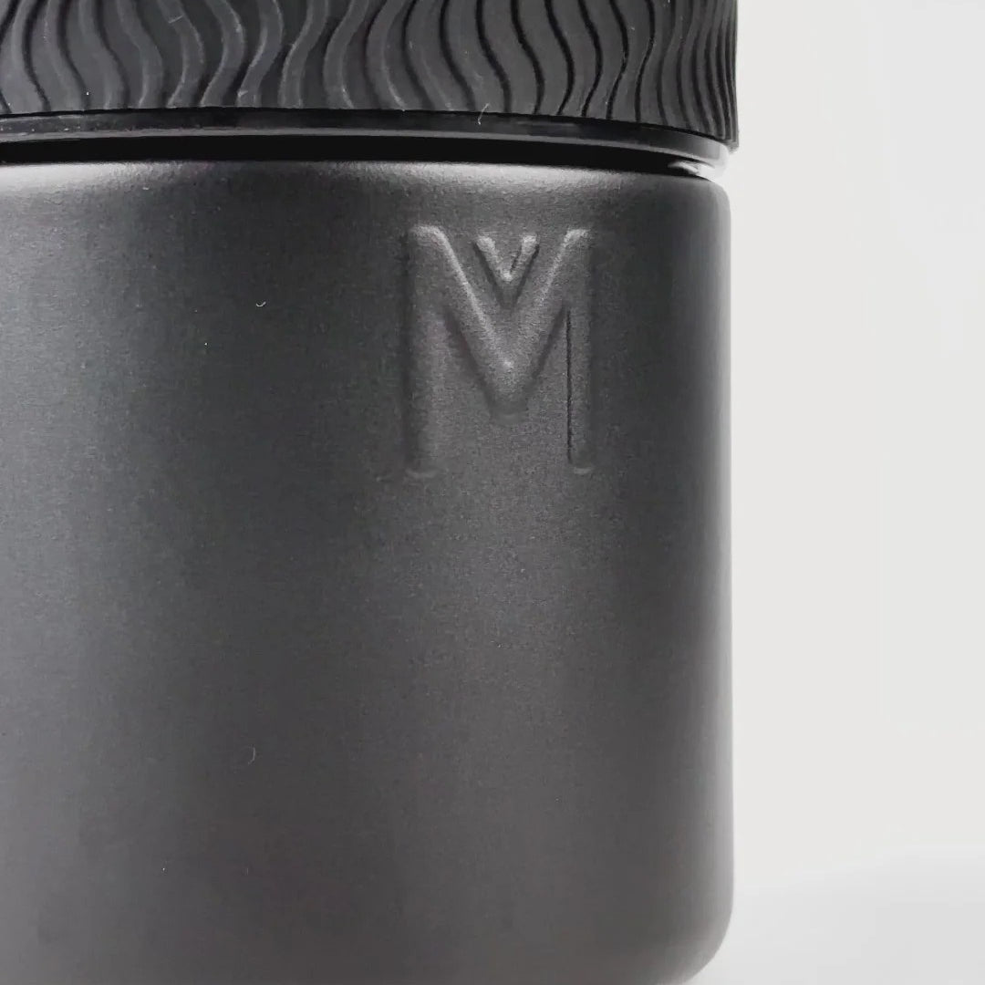 MontiiCo Food Jar Midnight 400 ml – termos dla dzieci, szczelny, utrzymuje ciepło do 7 h, idealny do szkoły, kolor: czarny