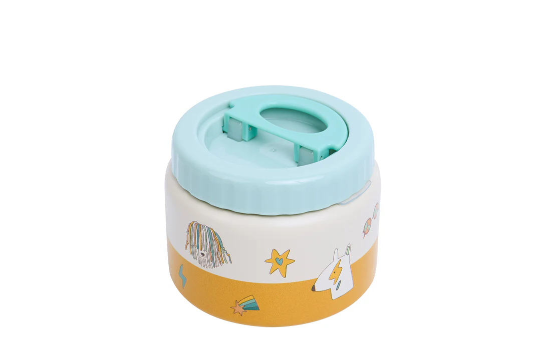 Termos obiadowy The Cotton Cloud – 350 ml, utrzymuje ciepło do 6 h, idealny do szkoły i przedszkola, wzór: pieski