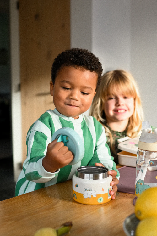 Termos obiadowy The Cotton Cloud – 350 ml, utrzymuje ciepło do 6 h, idealny do szkoły i przedszkola, wzór: pieski