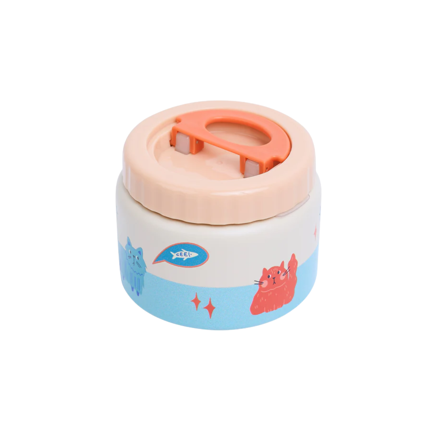 Termos obiadowy The Cotton Cloud – 350 ml, utrzymuje ciepło do 6 h, idealny do szkoły i przedszkola, wzór: kotki