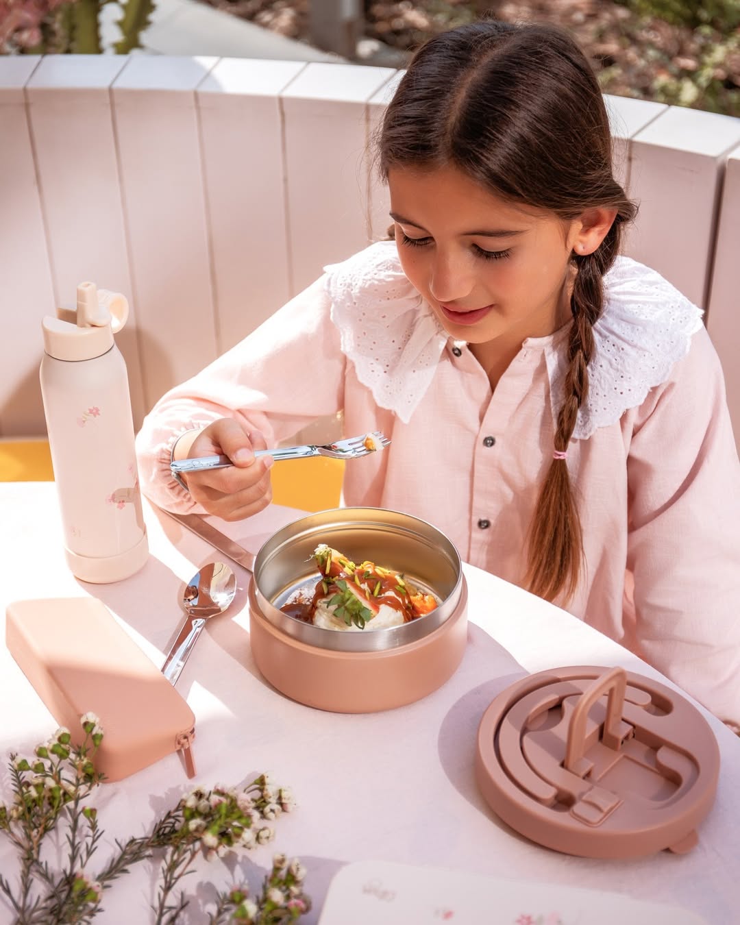 Termos obiadowy Citron 400 ml Blush Pink z podziałką – stal nierdzewna, szczelny, bez BPA, ciepło do 5h, zimno do 7h