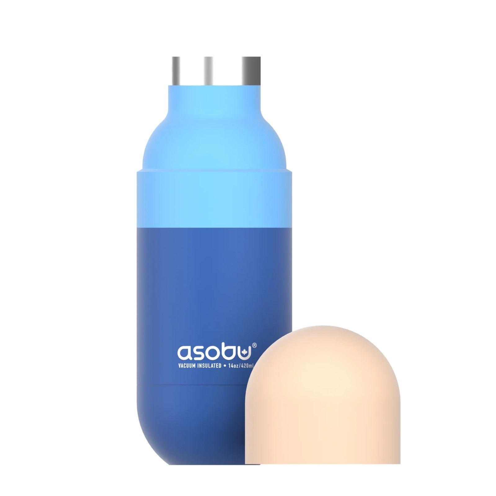 Termos w kolorze pastelowego błękitu Asobu Orb, matowe wykończenie i ergonomiczny kształt
