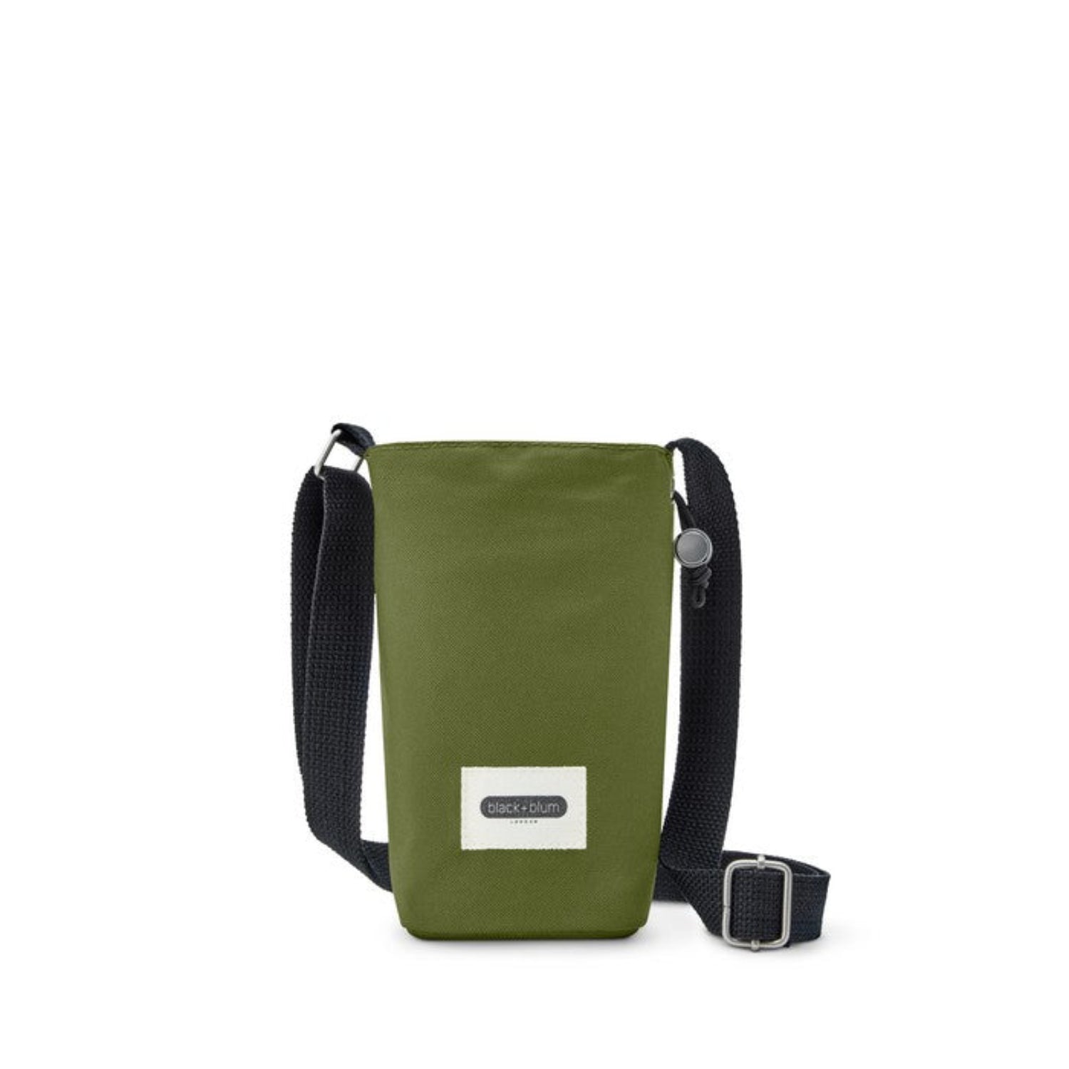 Zielona torba Black+Blum na butelkę – praktyczna, stylowa, z kieszonką i termoizolacją, idealna na spacery i podróże