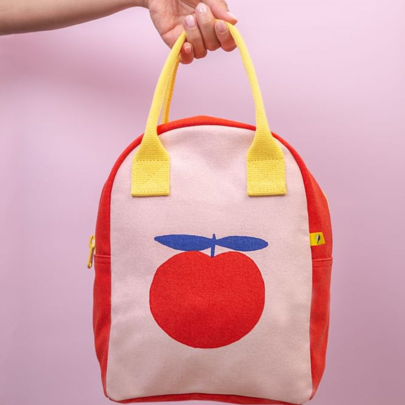 Torba termiczna na lunch Apple – ekologiczna, pojemna, z bawełny organicznej i RPET, wodoodporna i lekka, kolor: czerwony