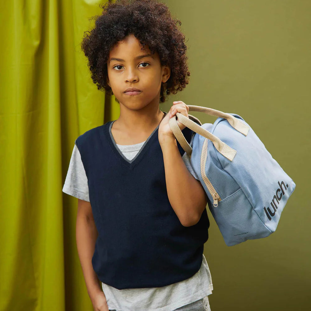 Torba termiczna na lunch Blue – ekologiczna, pojemna, z bawełny organicznej i RPET, wodoodporna i lekka, kolor: niebieski