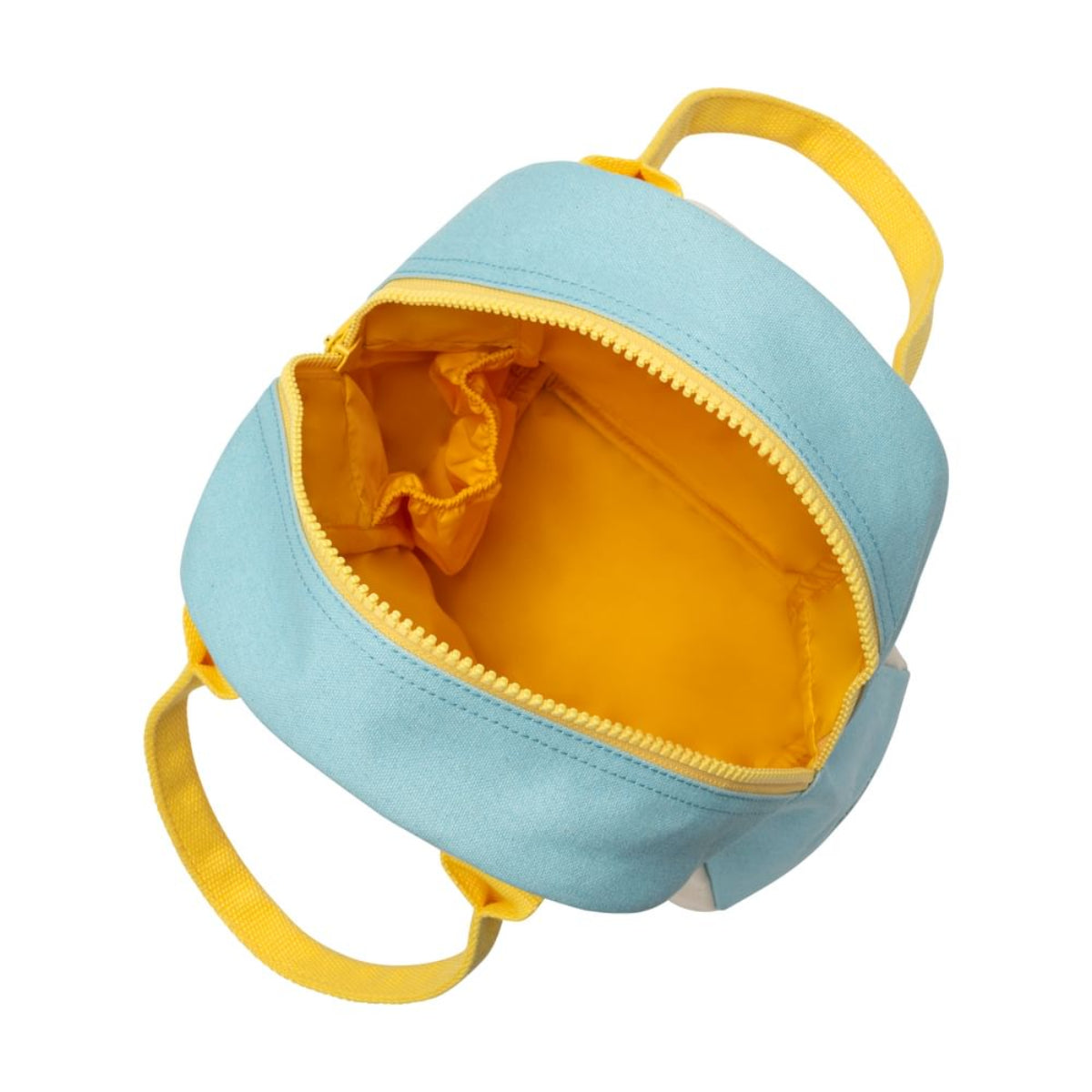 Torba termiczna na lunch Love – ekologiczna, pojemna, z bawełny organicznej i RPET, wodoodporna i lekka, kolor: niebieska/tęcza