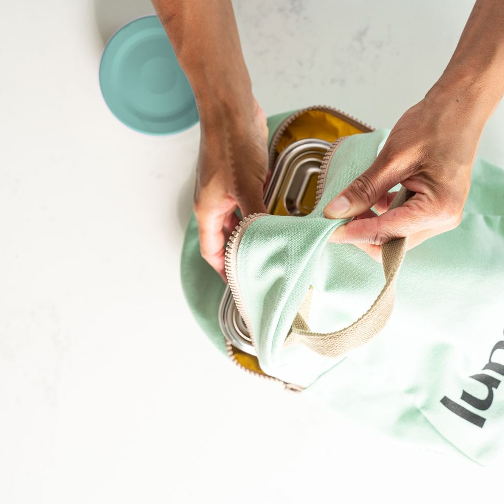 Torba termiczna na lunch Mint  – ekologiczna, pojemna, z bawełny organicznej i RPET, wodoodporna i lekka, kolor: różowy