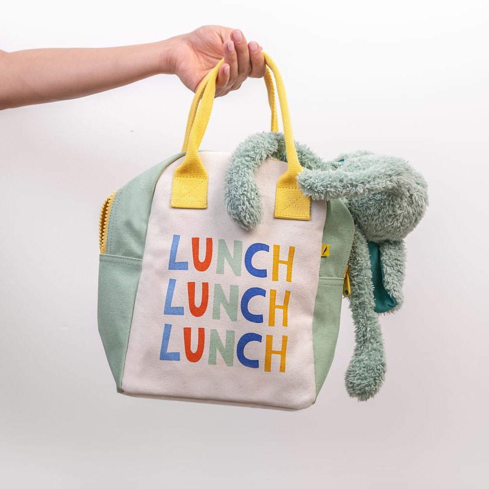 Torba termiczna na lunch Triple Lunch – ekologiczna, pojemna, z bawełny organicznej i RPET, wodoodporna i lekka, kolor: zielony