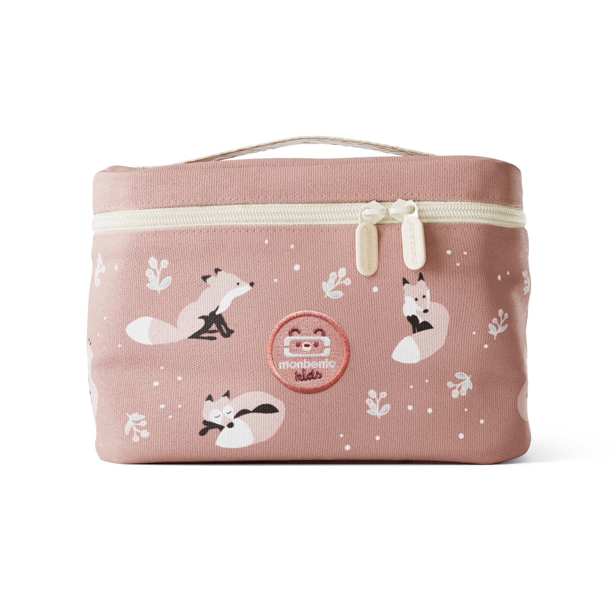 Torba termiczna Monbento Frosty Cinnamon Fox – 5L pojemności, izolacja, łatwe otwieranie, z kieszonką. Na lunch, bidon i przekąski, wzór: lisy