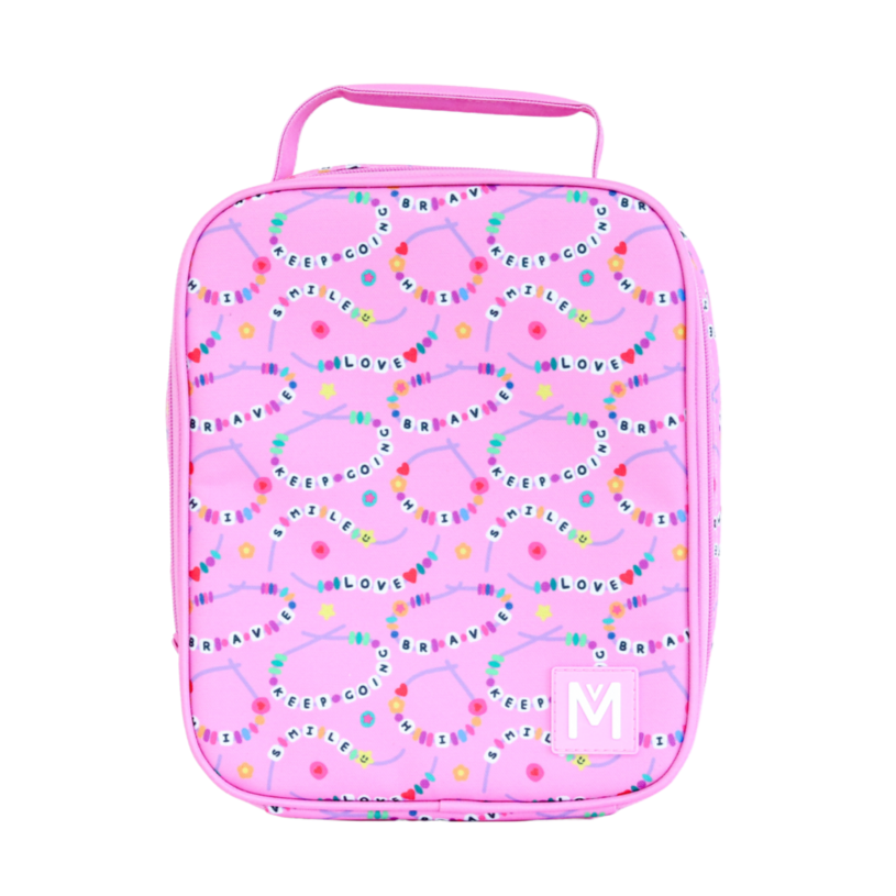 Torba termiczna MontiiCo Friends Forever L – dwie komory, wkład chłodzący, wodoodporna i trwała, kolor: różowy