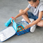 Torba termiczna MontiiCo Superhero L – dwie komory, wkład chłodzący, wodoodporna i trwała, kolor: niebieski