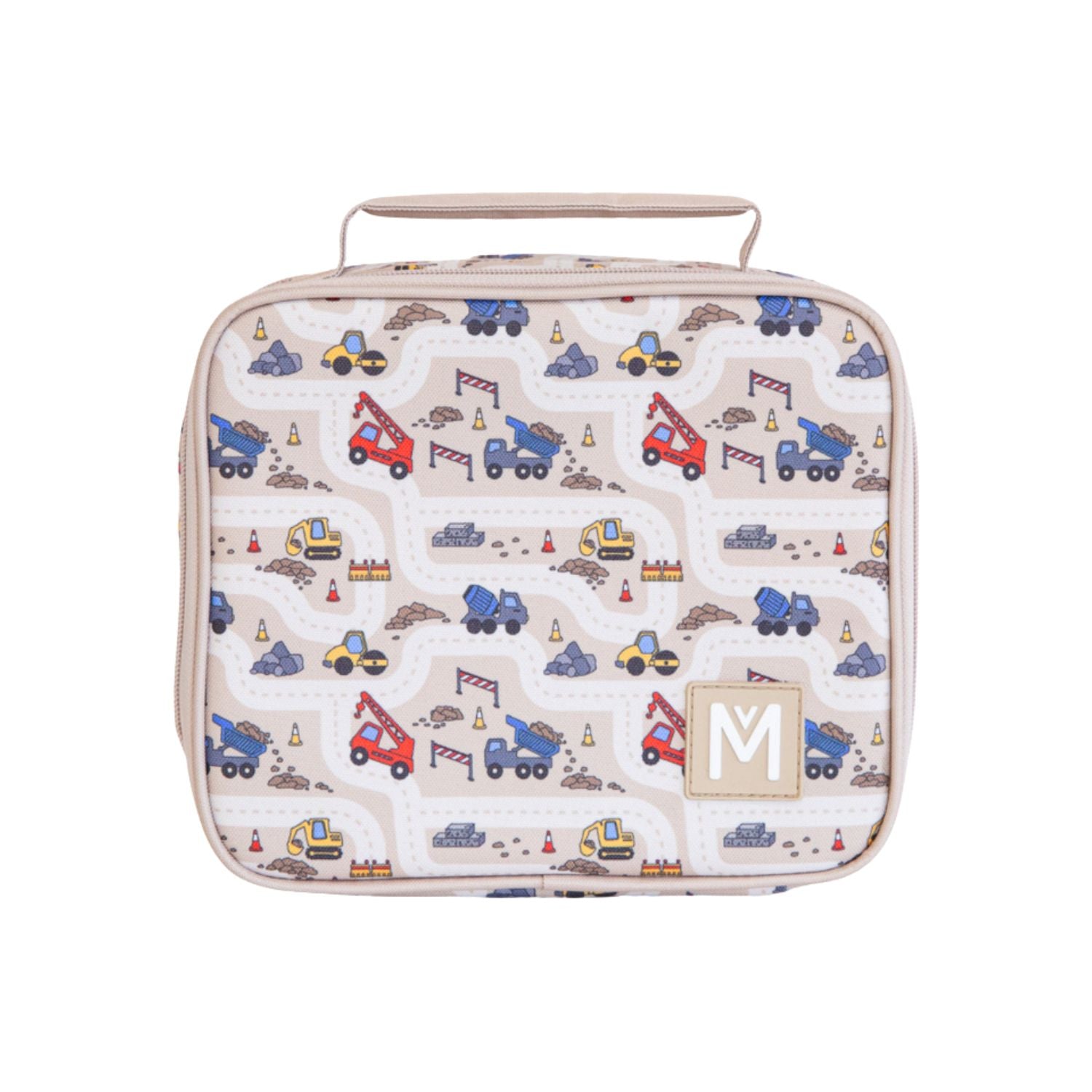 Torba termiczna MontiiCo Lunch Bag M Construction z koparkami i wywrotkami