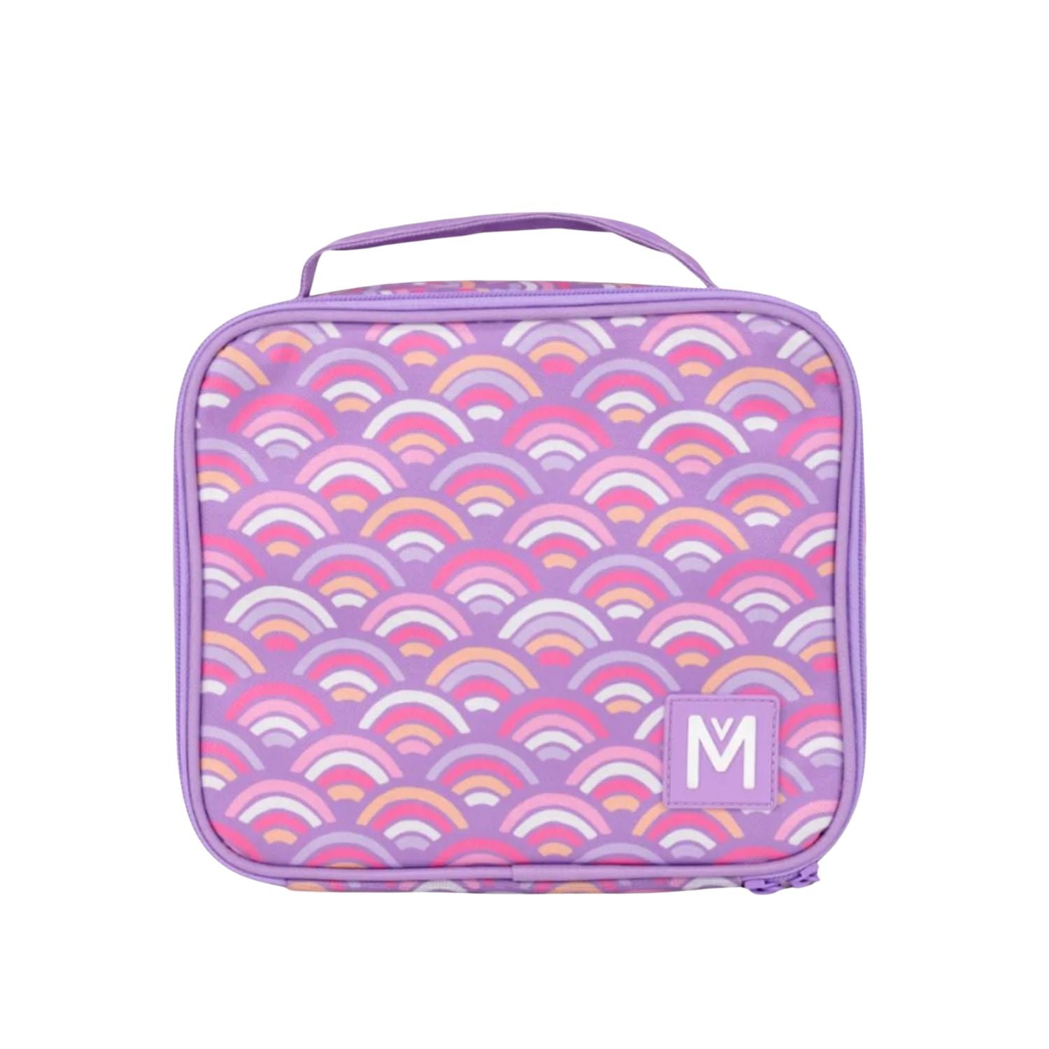 Torba termiczna MontiiCo Rainbow Roller M – dwie komory, wkład chłodzący, wodoodporna i trwała, kolor: różowy