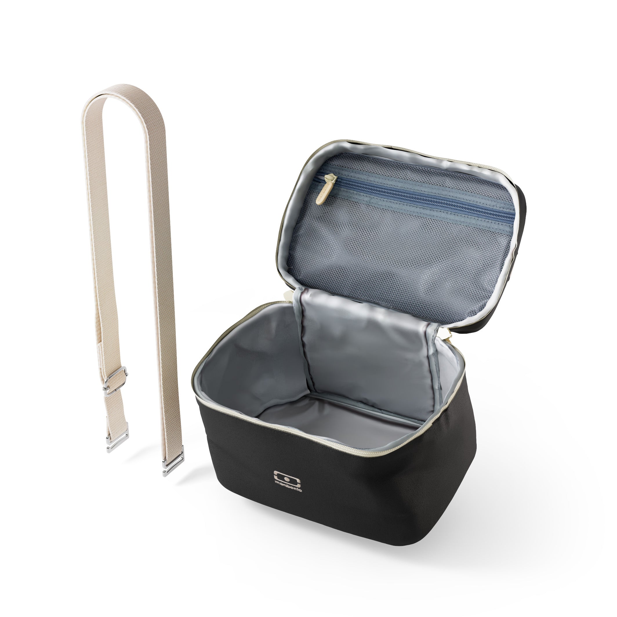 Monbento Arctic Black Onyx – torba termiczna do lunchboxa, utrzymuje temperaturę posiłków, lekka i stylowa do pracy, szkoły i podróży, kolor: czarny