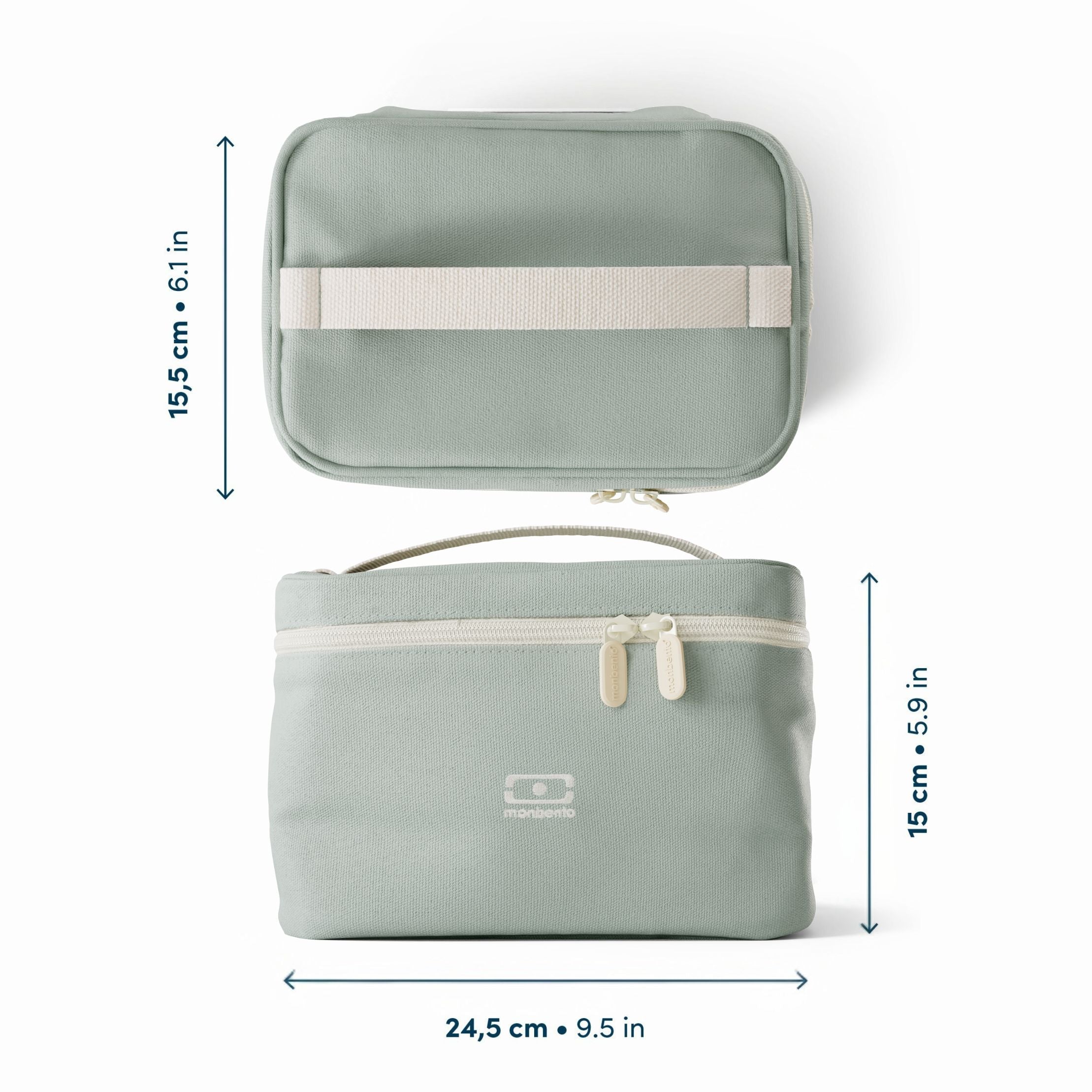 Monbento Arctic Natural Green – torba termiczna do lunchboxa, utrzymuje temperaturę posiłków, lekka i stylowa do pracy, szkoły i podróży, kolor: zielony