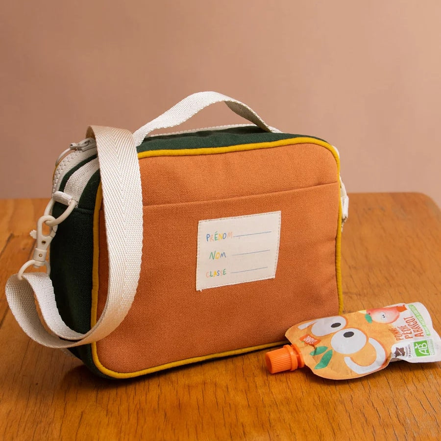 Torba termiczna z paskiem Elsa Hindbag - wygodna, eko, trwala, w stylu retro, izolacja termiczna, 100% bawełna organiczna, kolor: niebieski