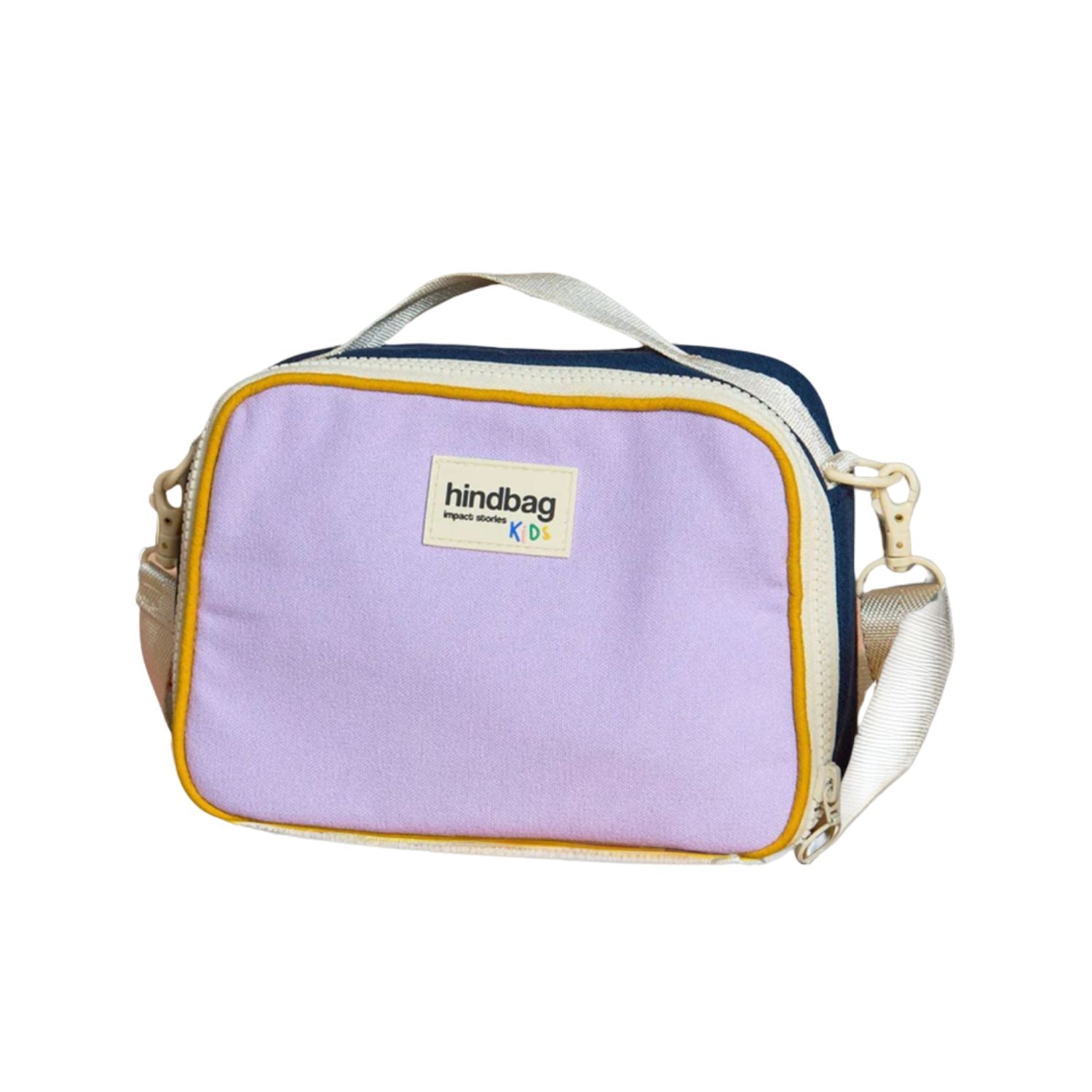 Torba termiczna z paskiem Elsa Hindbag - wygodna, eko, trwala, w stylu retro, izolacja termiczna, 100% bawełna organiczna, kolor: fioletowy