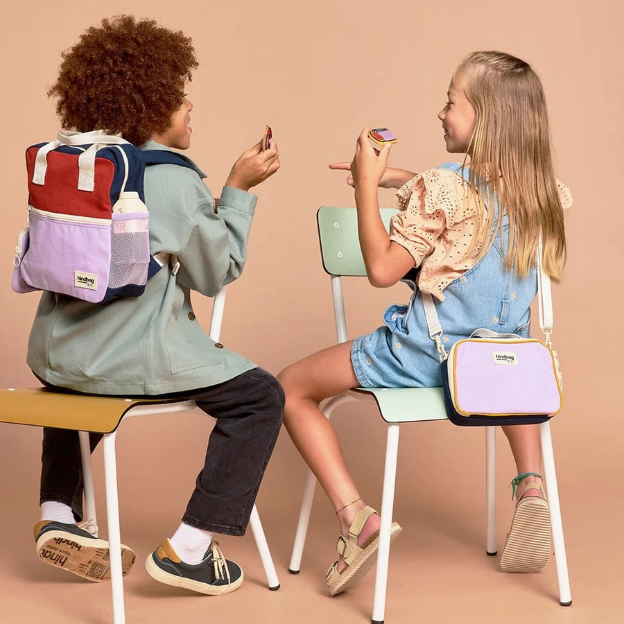 Torba termiczna z paskiem Elsa Hindbag - wygodna, eko, trwala, w stylu retro, izolacja termiczna, 100% bawełna organiczna, kolor: fioletowy