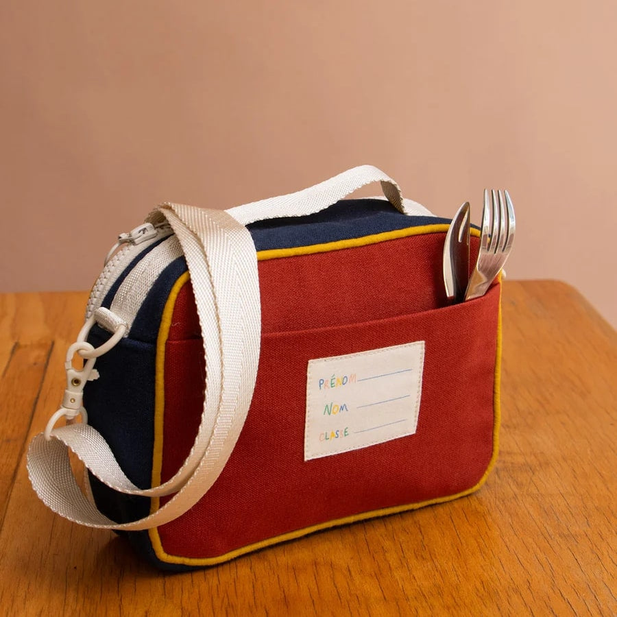 Torba termiczna z paskiem Elsa Hindbag - wygodna, eko, trwala, w stylu retro, izolacja termiczna, 100% bawełna organiczna, kolor: fioletowy