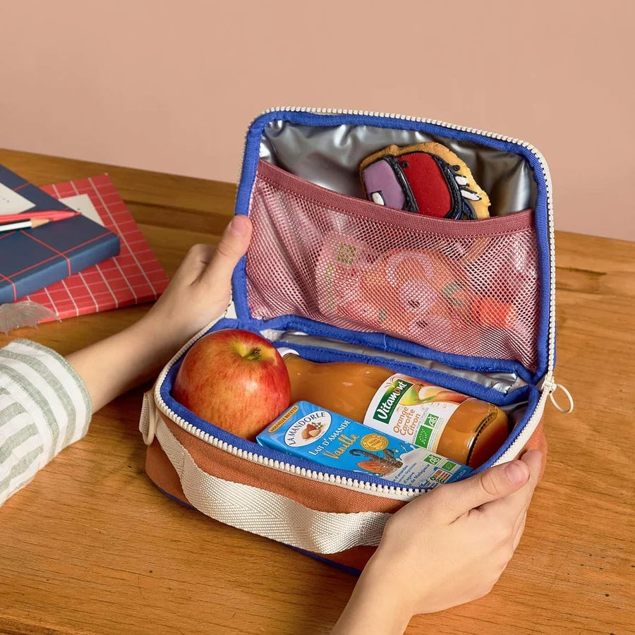 Torba termiczna z paskiem Elsa Hindbag - wygodna, eko, trwala, w stylu retro, izolacja termiczna, 100% bawełna organiczna, kolor: różowy