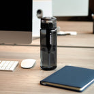 Wessper ActiveMax tritanowa butelka filtrująca 680 ml – filtr węglowy usuwa chlor, ze słomką, bez BPA, szczelna, stylowa, ekologiczna, kolor: czarna