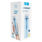 Wessper ActiveMax Blue tritanowa butelka filtrująca 680 ml – filtr węglowy usuwa chlor, ze słomką, bez BPA, szczelna, stylowa, ekologiczna, kolor: niebieska