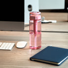 Wessper ActiveMax Pink  tritanowa butelka filtrująca 680 ml – filtr węglowy usuwa chlor, ze słomką, bez BPA, szczelna, stylowa, ekologiczna, kolor: różowa