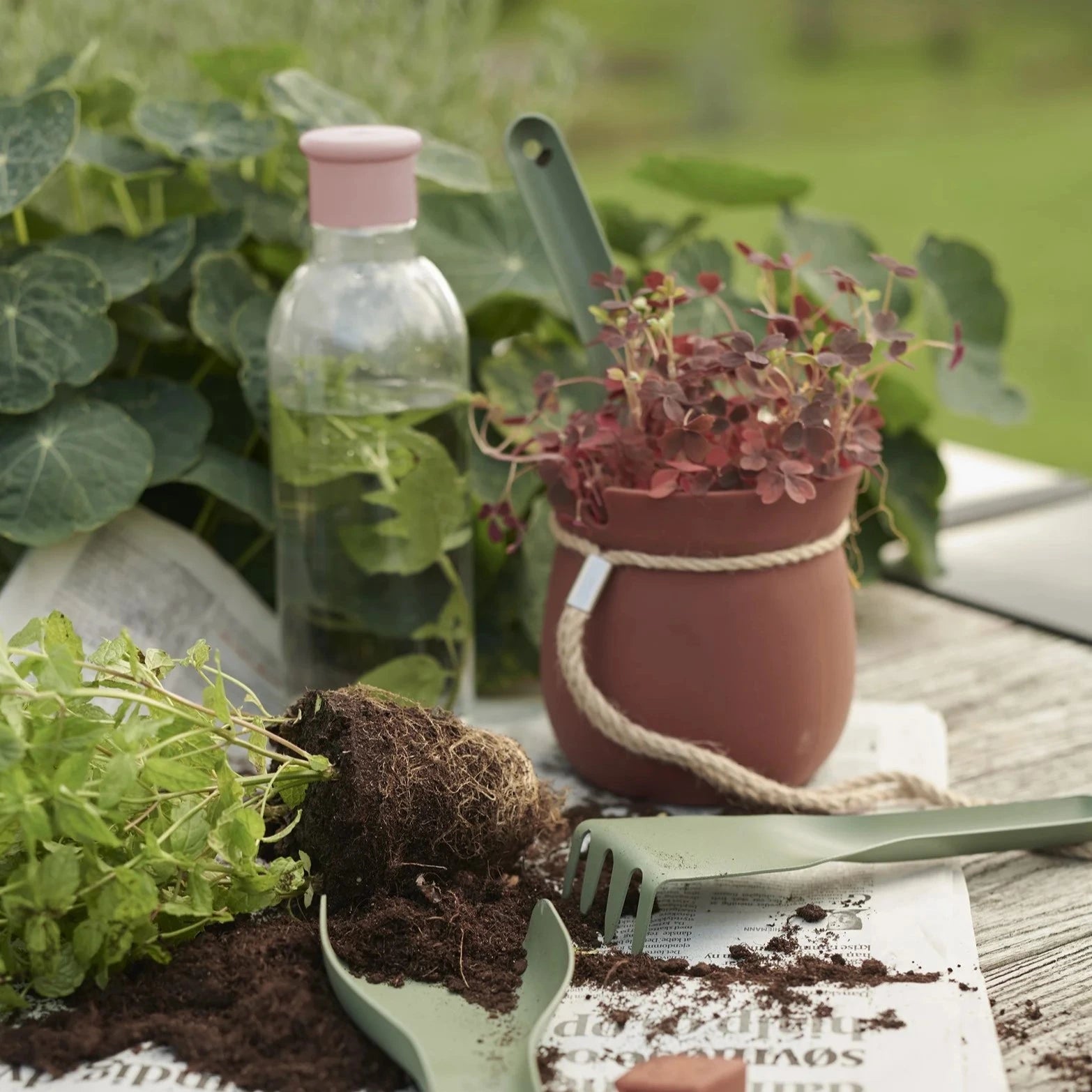 Butelka na wodę RIG-TIG DRINK IT Misty Rose - 750 ml, tritanowa, lekka, szczelna i ekologiczna. Minimalistyczna butelka wielorazowa w różowym odcieniu.