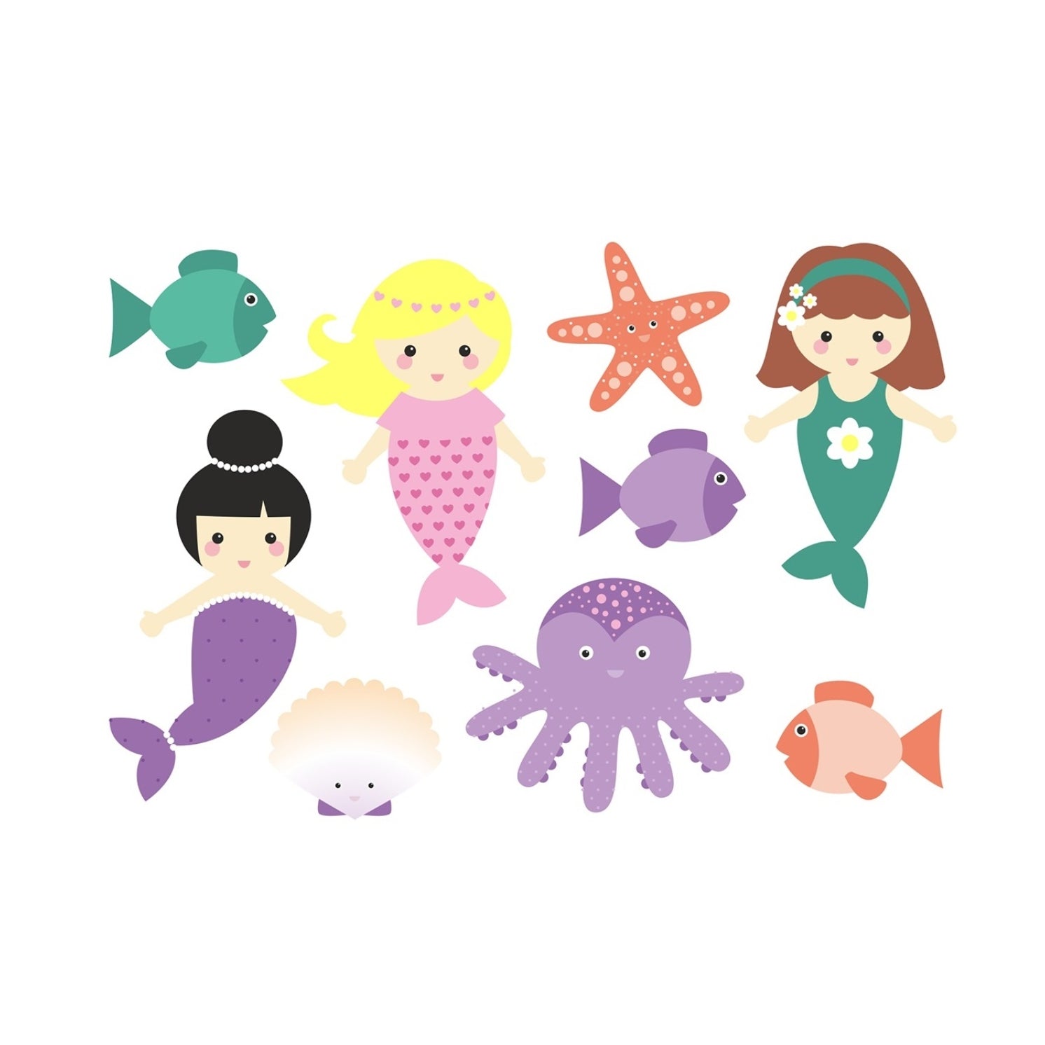 Naklejki syreny Jabalou, kolorowe i wodoodporne, z trwałym klejem, idealne do personalizacji lunch boxa, bidonu lub butelki dziecka.