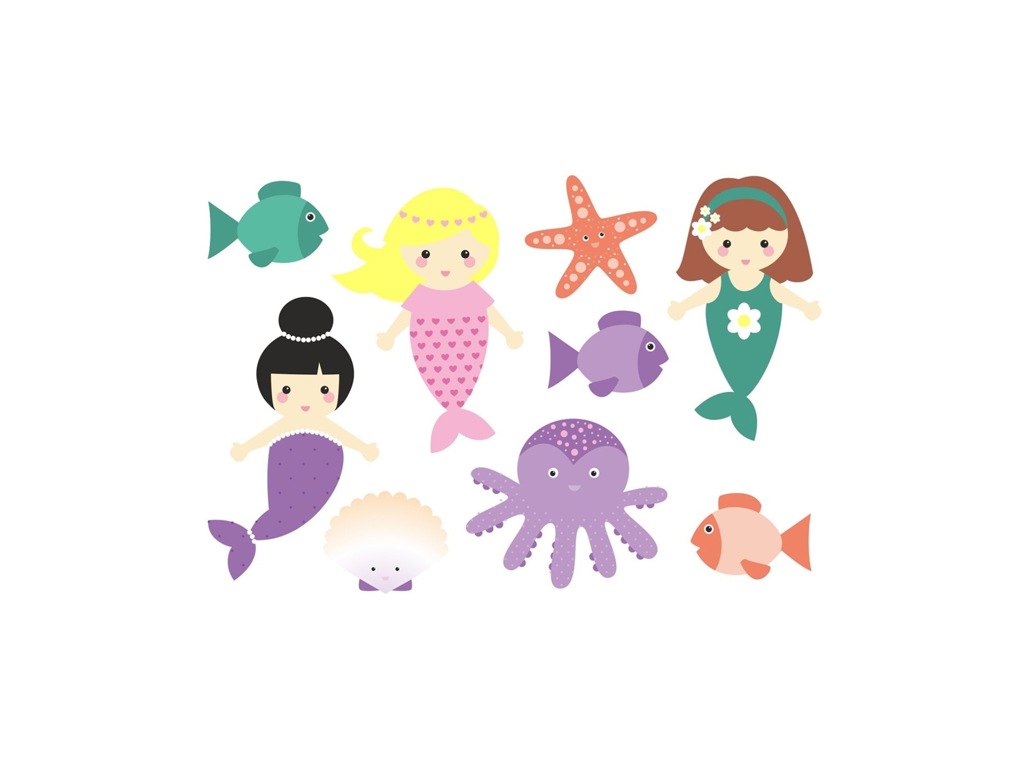 Naklejki syreny Jabalou, kolorowe i wodoodporne, z trwałym klejem, idealne do personalizacji lunch boxa, bidonu lub butelki dziecka.